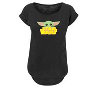 F4NT4STIC T-shirt 'Star Wars The Mandalorian Baby Yoda' jaune / vert pastel / rose ancienne / noir, Taille XS