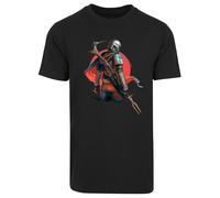 F4NT4STIC T-Shirt 'Star Wars The Mandalorian Blaster Rifles' bleu nuit / marron / rouge clair / noir, Taille XL