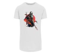 F4NT4STIC T-Shirt 'Star Wars The Mandalorian Blaster Rifles' greige / pétrole / rouge / blanc, Taille XL