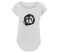 F4NT4STIC T-shirt 'Star Wars The Mandalorian Bounty Hunter Splatter Skull' noir / blanc chiné, Taille 5XL