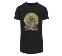 F4NT4STIC T-Shirt 'Star Wars The Mandalorian Distressed Warrior' écru / bleu-gris / noisette / noir, Taille S