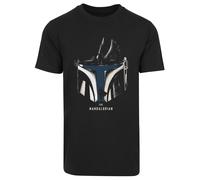 F4NT4STIC T-Shirt 'Star Wars The Mandalorian Helmet Silhouette' gris / pétrole / noir / blanc cassé, Taille M