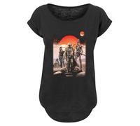 F4NT4STIC T-shirt 'Star Wars The Mandalorian Warriors' moka / orange / rouge / noir, Taille XS