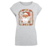 F4NT4STIC T-shirt 'Stay Merry And Bright Hippie Santa' gris / mélange de couleurs, Taille 4XL