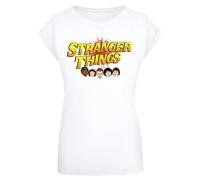 F4NT4STIC T-shirt 'Stranger Things Comic Heads Netflix TV Series' marron / jaune d'or / orange / blanc, Taille 5XL