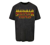 F4NT4STIC T-Shirt 'Stranger Things Fire Logo Men Netflix TV Series' jaune / rouge / noir, Taille S