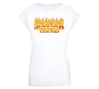F4NT4STIC T-shirt 'Stranger Things Fire Netflix TV Series' jaune d'or / rouge carmin / blanc, Taille 5XL