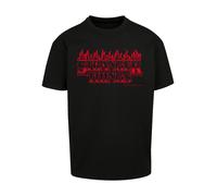 F4NT4STIC T-Shirt 'Stranger Things Flames Netflix TV Series' rouge / noir, Taille L