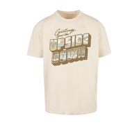 F4NT4STIC T-Shirt 'Stranger Things Greetings From Upside Down Netflix TV Series' sable / bleu clair / umbra / blanc, Taille XXXL