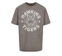 F4NT4STIC T-Shirt 'Stranger Things Hawkins Grey Tiger Netflix TV Series' gris / pierre, Taille XXL