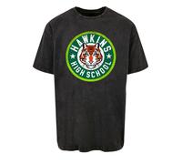 F4NT4STIC T-Shirt 'Stranger Things Hawkins Netflix TV Series' sapin / vert gazon / noir chiné / blanc, Taille M