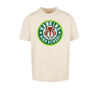 F4NT4STIC T-Shirt 'Stranger Things Hawkins Tiger Circle Netflix TV Series' beige / vert / orange foncé / blanc, Taille XL