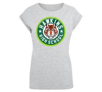 F4NT4STIC T-shirt 'Stranger Things Hawkins Tiger Circle Netflix TV Series' gris / mélange de couleurs, Taille XXL