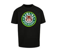 F4NT4STIC T-Shirt 'Stranger Things Hawkins Tiger Circle Netflix TV Series' mélange de couleurs / noir, Taille S