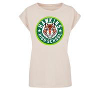 F4NT4STIC T-shirt 'Stranger Things Hawkins Tiger Circle Netflix TV Series' sable / vert / vert foncé / blanc, Taille XL