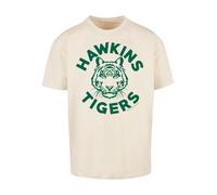 F4NT4STIC T-Shirt 'Stranger Things Hawkins Tigers Netflix TV Series' beige clair / vert foncé, Taille XXL