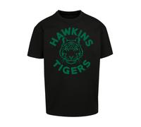 F4NT4STIC T-Shirt 'Stranger Things Hawkins Tigers Netflix TV Series' vert foncé / noir, Taille 5XL
