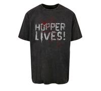 F4NT4STIC T-Shirt 'Stranger Things Hoppers Live Netflix TV Series' gris clair / rouge / noir, Taille S