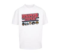 F4NT4STIC T-Shirt 'Stranger Things Netflix TV Series' bleu nuit / marron / rouge cerise / blanc, Taille 5XL