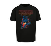 F4NT4STIC T-Shirt 'Stranger Things Netflix TV Series' bleu / orange foncé / rouge feu / noir, Taille 5XL