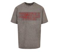 F4NT4STIC T-Shirt 'Stranger Things Netflix TV Series' gris chiné / rouge feu, Taille XS