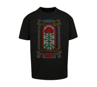 F4NT4STIC T-Shirt 'Stranger Things Rose Window Netflix TV Series' mélange de couleurs / noir, Taille XS