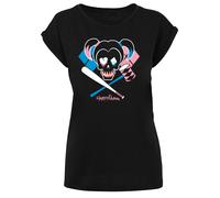 F4NT4STIC T-shirt 'Suicide Squad Harley Quinn Skull' bleu clair / rose clair / noir / blanc, Taille S