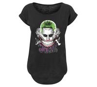 F4NT4STIC T-shirt 'Suicide Squad Joker Coloured Smile' gris / vert clair / rouge / noir, Taille XXXL
