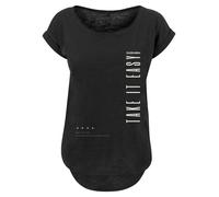 F4NT4STIC T-shirt 'Take It Easy' noir / blanc cassé, Taille XS