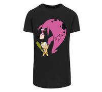 F4NT4STIC T-Shirt 'The Flintstones Bamm Bamm And Dino' beige / kaki / éosine / noir, Taille XL