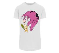 F4NT4STIC T-Shirt 'The Flintstones Bamm Bamm And Dino' vert / rose / noir / blanc, Taille S