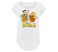F4NT4STIC T-shirt 'The Flintstones Fred And Barney' nude / marron / orange / blanc chiné, Taille XXL