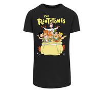 F4NT4STIC T-Shirt 'The Flintstones' jaune / orange / noir / blanc, Taille XXL