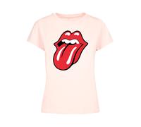 F4NT4STIC T-shirt 'The Rolling Stones Classic Tongue' rose pastel / rouge / blanc, Taille S