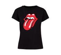 F4NT4STIC T-shirt 'The Rolling Stones Classic Tongue' rouge vif / noir / blanc, Taille S