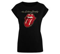 F4NT4STIC T-shirt 'The Rolling Stones Plastered Tongue Washed' rouge / noir / blanc, Taille XXXL
