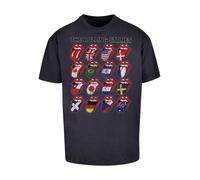 F4NT4STIC T-Shirt 'The Rolling Stones Voodoo Lounge Tongues' bleu marine / vert foncé / rouge / blanc, Taille M