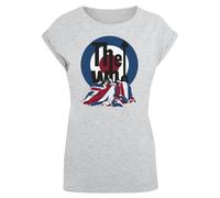 F4NT4STIC T-shirt 'The Who Flag Blanket' gris / pétrole / noir / blanc, Taille S