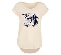 F4NT4STIC T-shirt 'The Witcher Wolf Logo Infill Netflix TV Series' sable / violet foncé / noir, Taille L