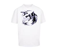 F4NT4STIC T-Shirt 'The Witcher Wolf Logo Infill Netflix TV Series' violet / noir / blanc, Taille S
