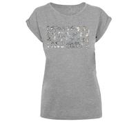 F4NT4STIC T-shirt 'Tom And Jerry Cartoon Dept Jerry' beige / gris chiné / noir / blanc, Taille S