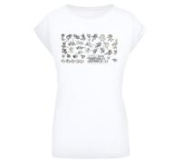 F4NT4STIC T-shirt 'Tom And Jerry Cartoon Dept Jerry' gris / greige / noir / blanc, Taille S