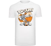 F4NT4STIC T-Shirt 'Tom And Jerry Play Baseball' gris clair / orange / noir / blanc, Taille XXL