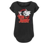 F4NT4STIC T-shirt 'Tom and Jerry' rouge / noir / blanc cassé, Taille XL
