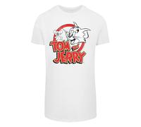 F4NT4STIC T-Shirt 'Tom and Jerry TV Serie Distressed' jaune clair / rouge feu / noir / blanc, Taille XL