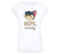 F4NT4STIC T-shirt 'Tom and Jerry TV Serie Nope Not Today' jaune / abricot / noir / blanc, Taille XS