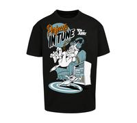 F4NT4STIC T-Shirt 'Tom und Jerry Perfectly In Tune' bleu-gris / orange / noir / blanc, Taille L