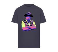 F4NT4STIC T-Shirt 'TV Times Benny Hill In Character 1989 Pop Art' bleu foncé / jaune / violet, Taille S