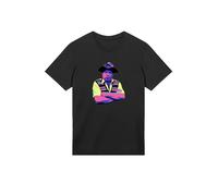 F4NT4STIC T-Shirt 'TV Times Benny Hill In Character 1989 Pop Art' jaune clair / bleu violet / rose / noir, Taille M