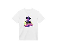 F4NT4STIC T-Shirt 'TV Times Benny Hill In Character 1989 Pop Art' jaune fluo / violet clair / blanc, Taille XXXL
